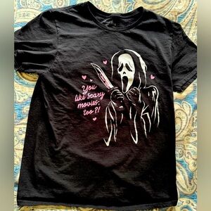 Hot topic Pink hearts Ghostface t-shirt size large